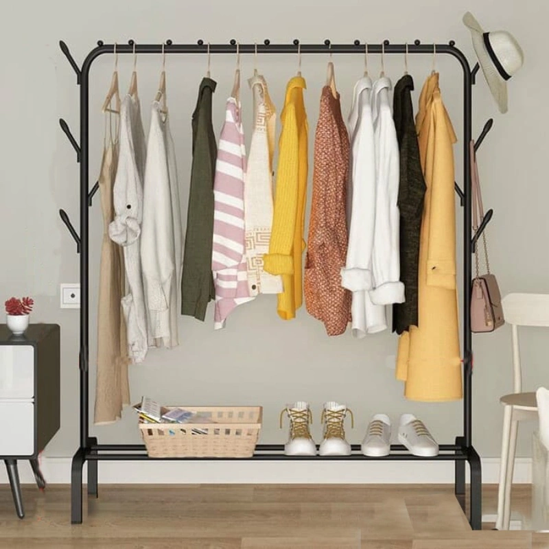 Stand Hanger Gawang Besi Kuat Putih Hitam Butik Display Gawangan Gantungan Baju