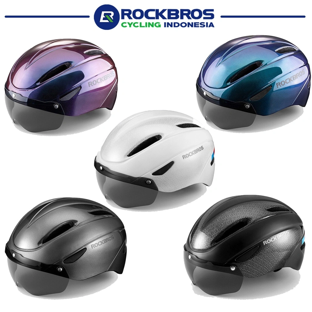 ROCKBROS WT-018S Helm Sepeda Gowes Ultralight Helmet With Magnetic Glasses Helm MTB Roadbike Seli