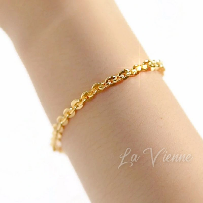 La Vienne - Gelang Christine Titanium Wanita Anti Karat - Perhiasan Gelang Rantai Korean Style Aesthetic - Jewellery Bracelet - Simple Mewah Elegan
