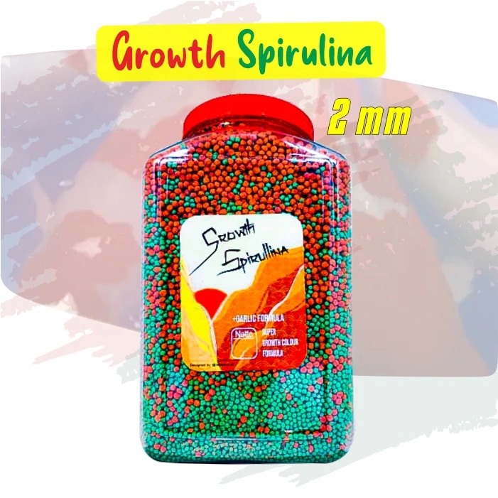 Ikanesia - Growth Spirulina Ekstrak Bawang Putih Pakan Pelet Makanan Ikan Koi [TOPLES MEGA SIZE & REFILL 1KG]