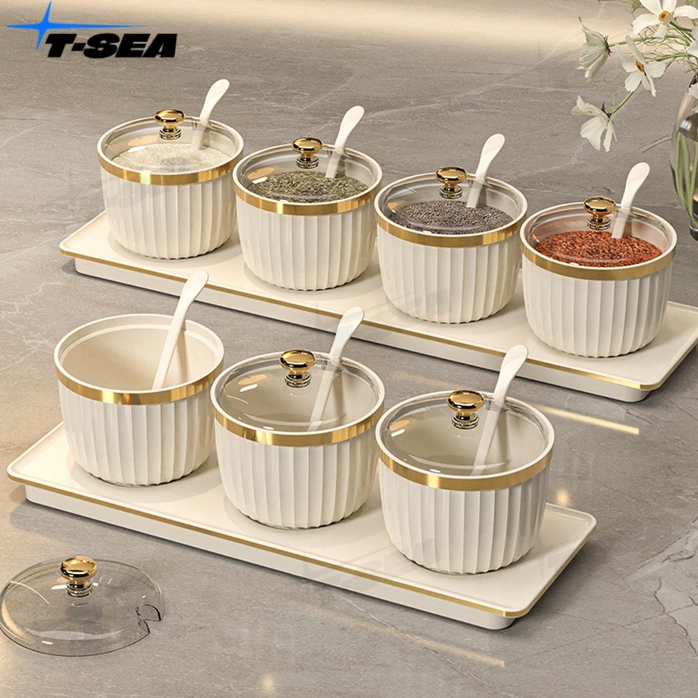 T-SEA Tempat Bumbu set estetic 3/4 in 1/Tempat Bumbu Dapur Set Sendok 4IN1 / Wadah Bumbu Aesthetic