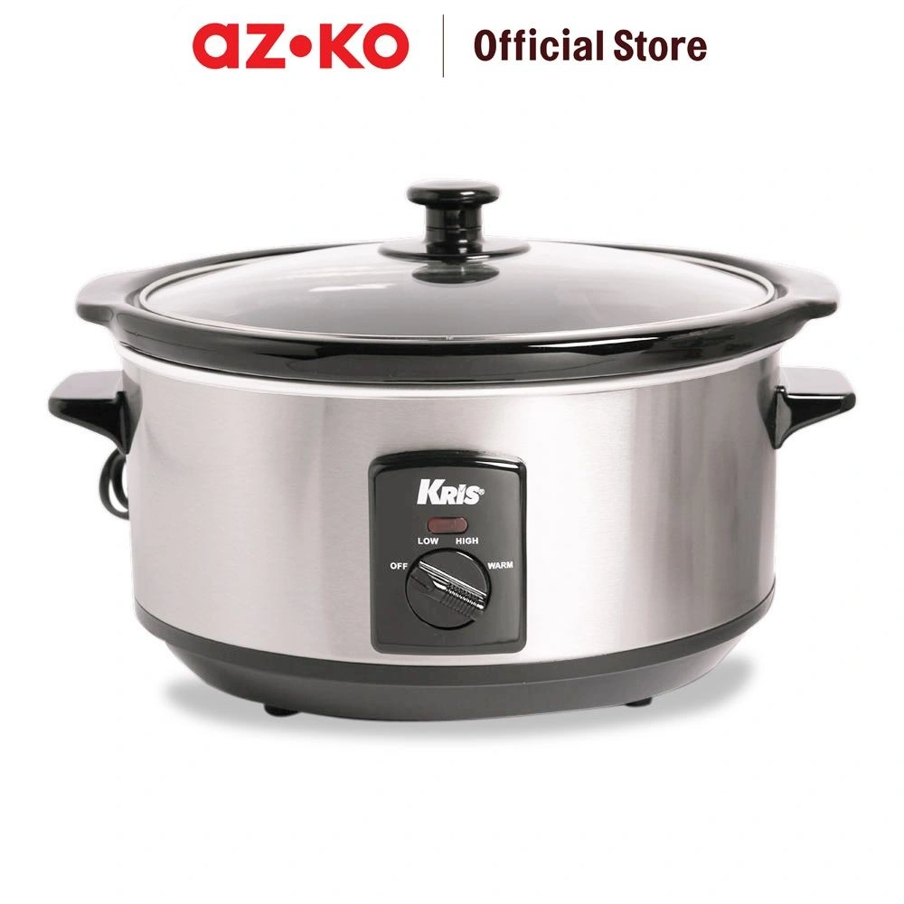 AZKO Kris Slow Cooker Oval - Silver Alat Masak Kuah Sup Elektrik Peralatan Masak Perlengkapan Dapur Slow Cooking