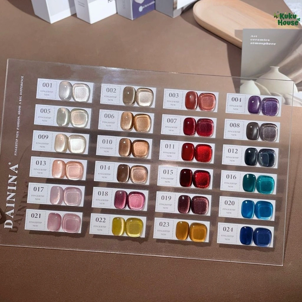 DAININA 24-color 15ml smoothie porcelain ice glass bead nail polish set ruby ​​Satin cat's eye SW