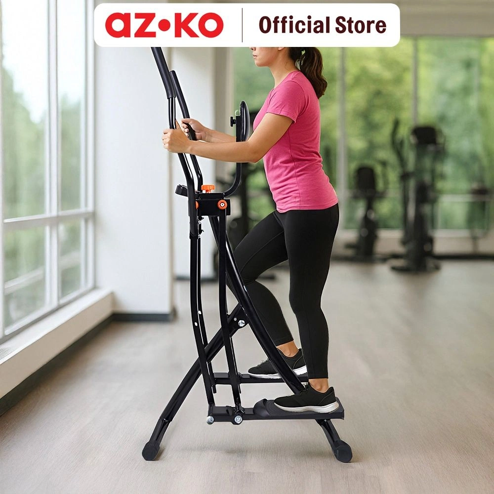 AZKO Kinetic Air Walker - Hitam/Oranye Alat Latihan Kaki Dan Tangan Alat Olahraga Fitness Berdiri Mesin Kardio