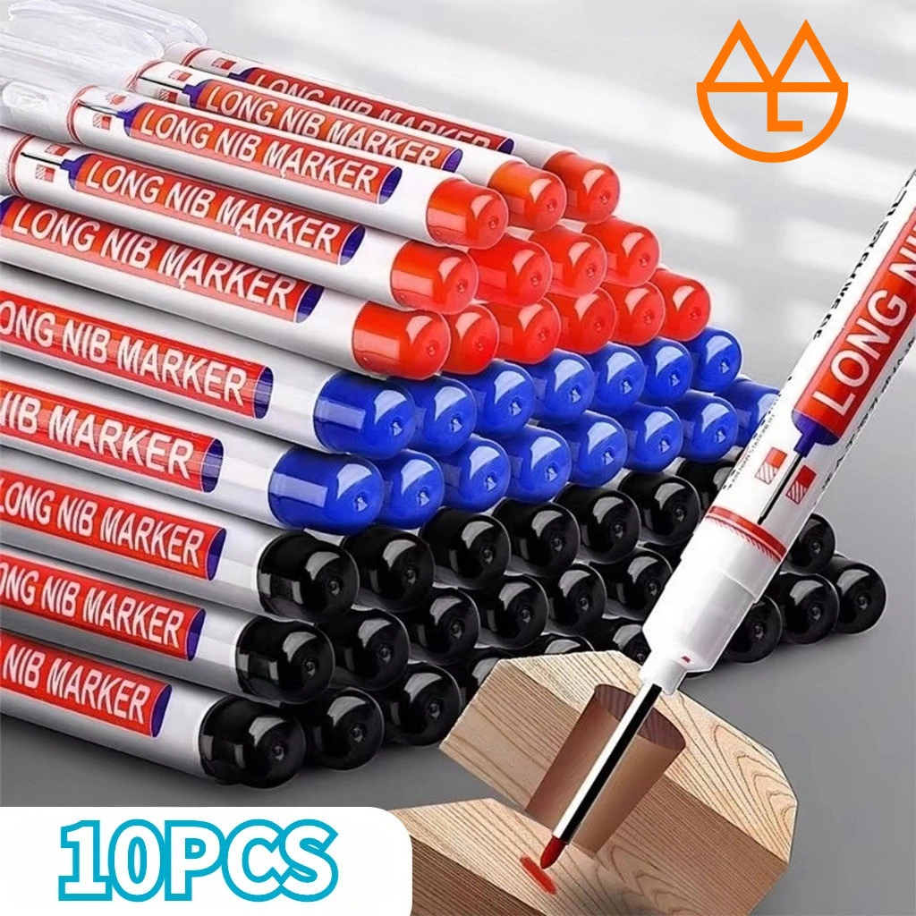10Buah Anti Air Spidol Kepala Panjang Multiguna Long Nib Marker Long Head Marker Untuk Tukang