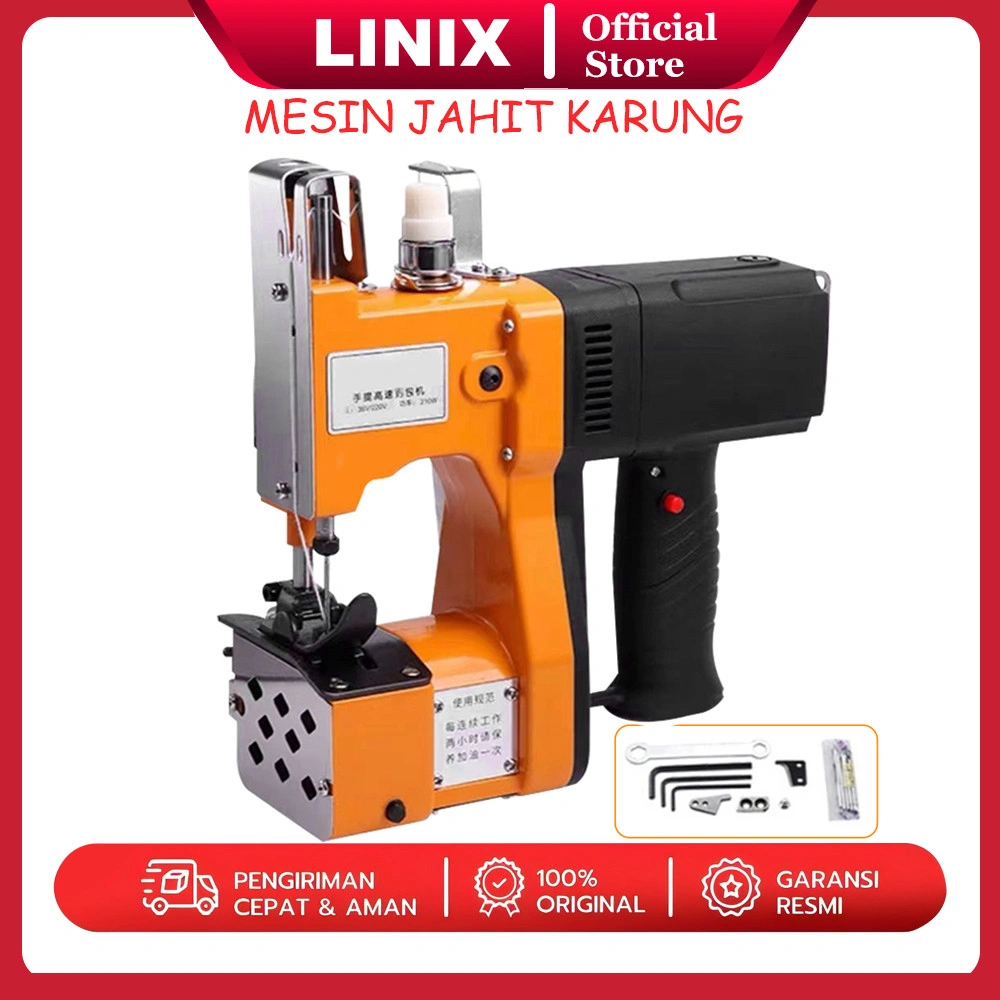 Linix GK9-500 Mesin Jahit Karung Portable Bag Close Mesin Jahit Karung Beras / Kantong Goni / Kantong Semen / Sepenuhnya Otomatis Mesin Paket Kecepatan Tinggi Tas Woven
