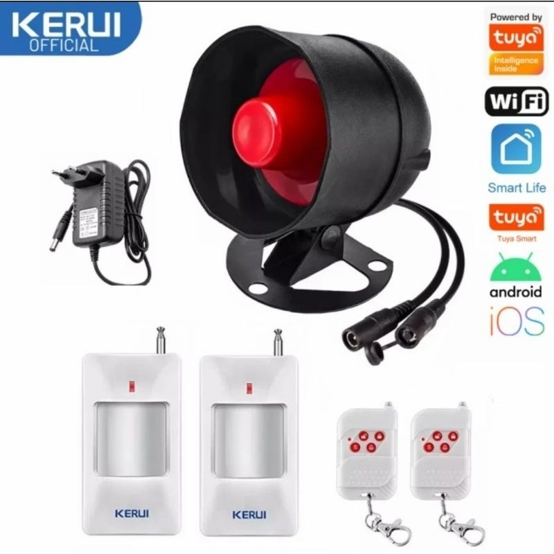 Kerui Tuya WiFi Smart Alarm Murah dengan Sensor Gerak