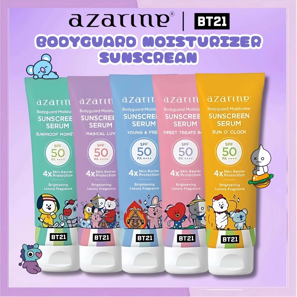 AZARINE × BT21 Sunscrean Serum SPF 50 PA++++ Bodyguard Serum 100ml