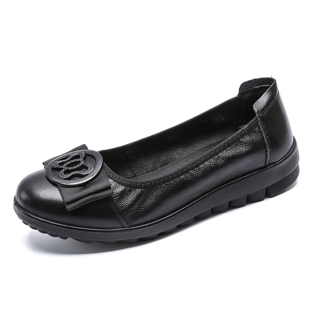LURAD Sepatu Wanita Flat Slip On Kulit Sepatu Ballerina Cewek Cantik Kuliah Kerja Santai Kualitas Kece 1865