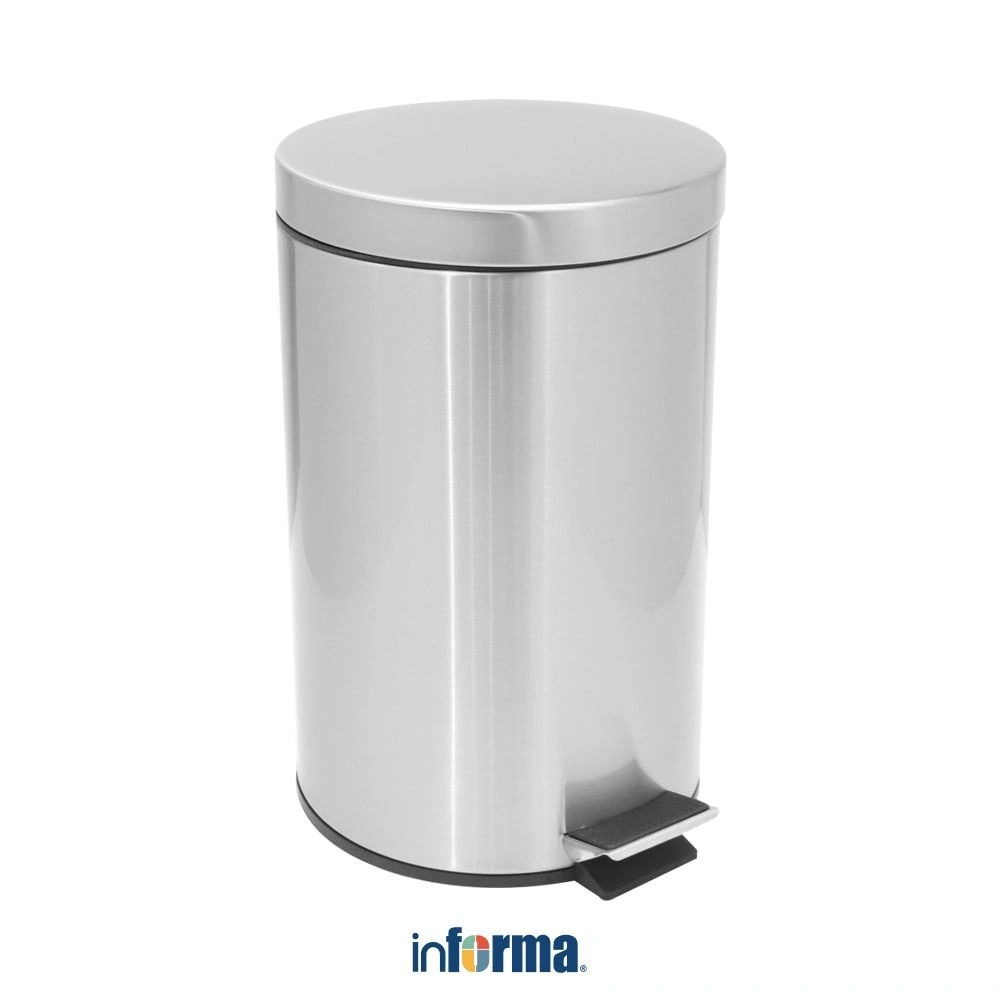 Informa Tempat Sampah 12 ltr Pedal Stainless Fingerprint Slow Close Tong Sampah Wadah Pembuangan Alat Kebersihan Trash Bin