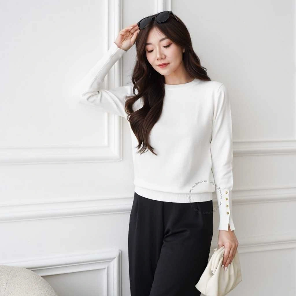 DANICA KNIT TOP - ATASAN WANITA TANGAN PANJANG BAHAN RAJUT