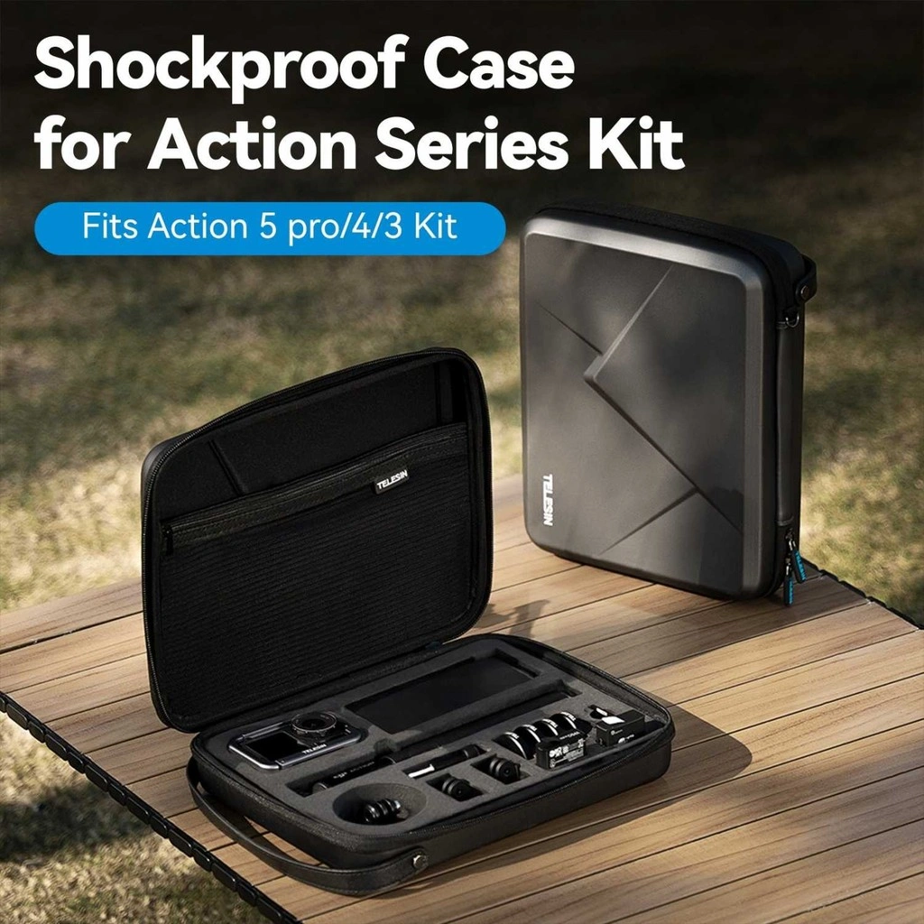 TELESIN Tas Kamera Aksi DJI Osmo Action 3/4/5 Pro Hard Case Waterproof - S6-PRC-05-TDJ - Tinari