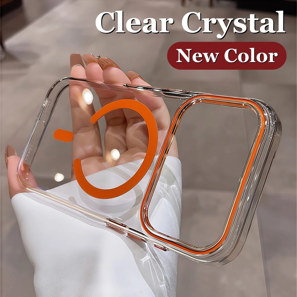 Clear Crystal Magnetic Phone Case for IPhone 17 Pro Max 17 Pro Ultra Thin Transparent PC Casing Shockproof Cover