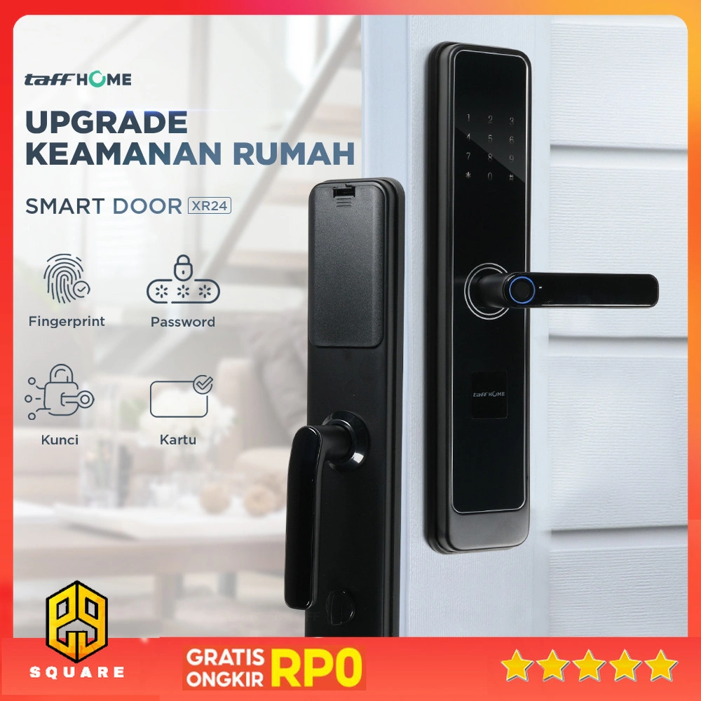 TaffHOME Smart Door Lock Fingerprint Password Card RFID Alarm - XR24 Original 99 Square