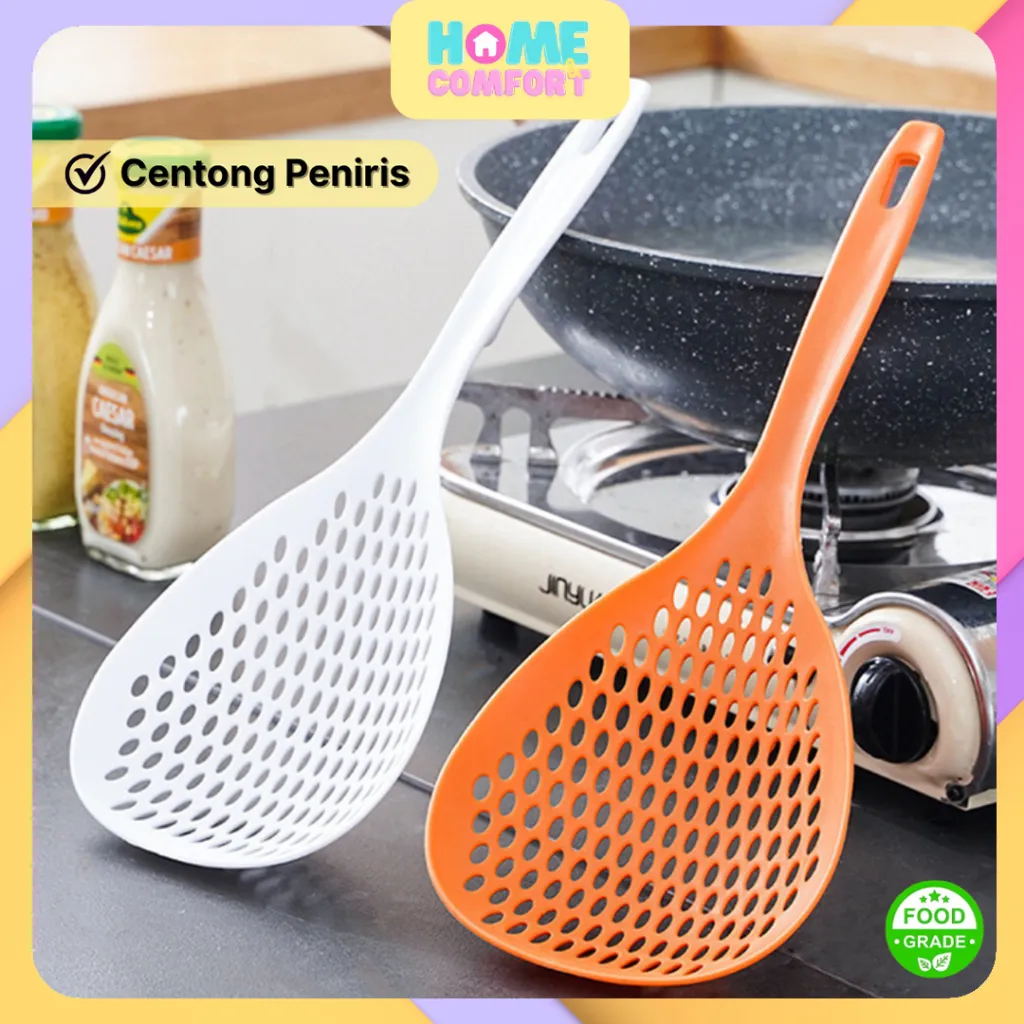Home Comfort | Sendok Saringan Mie Serbaguna | Tirisan Dapur Anti Panas | Alat Masak Saringan