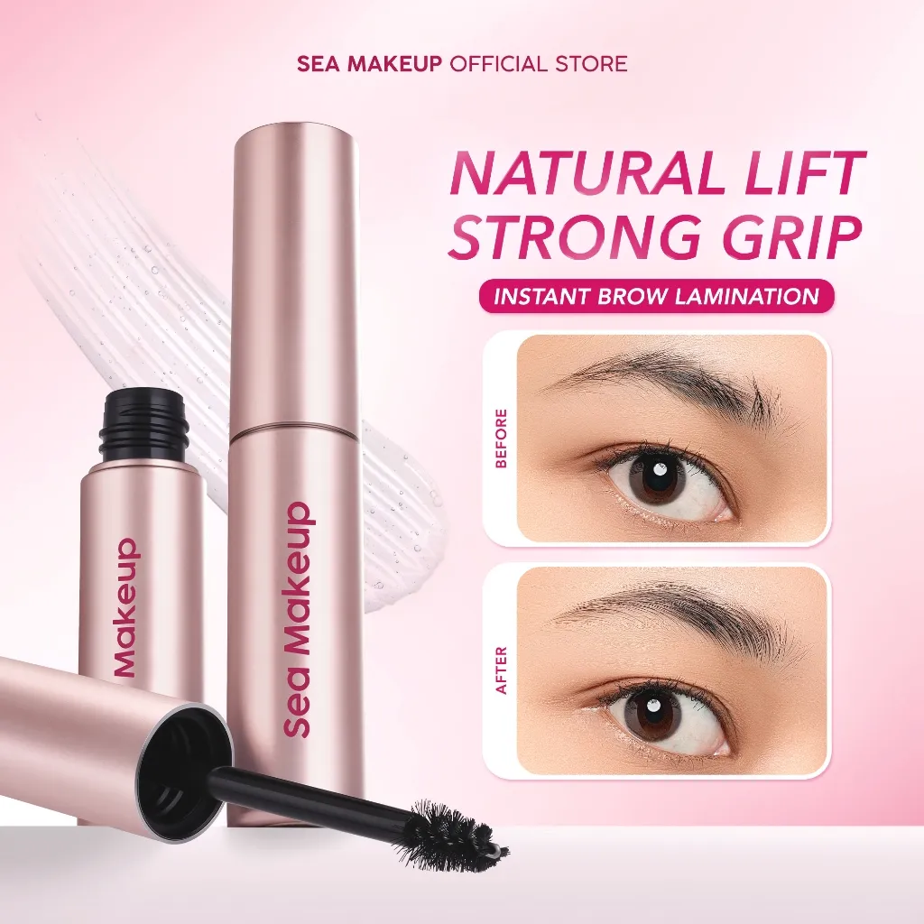 [READY STOCK] Sea Makeup NATURAL LIFT STRONG GRIP Browstage Grip & Lift Gel -  Eyebrow Pomade Browcara Maskara Alis Warna Bening Tahan Lama dan Kuat Tahan Seharian