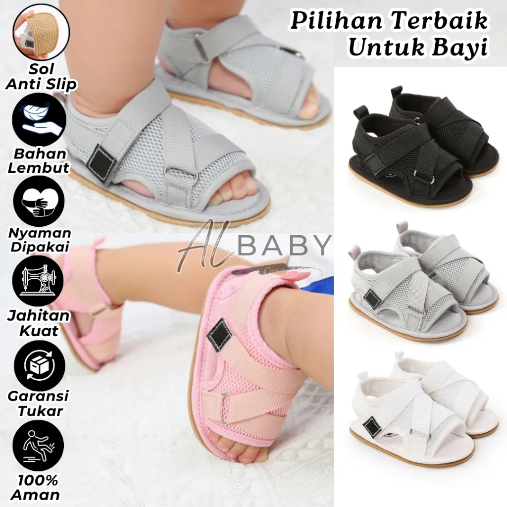 ALbaby Sandal Bayi ZIGZAG 0-12 Bulan Laki-Laki Perempuan