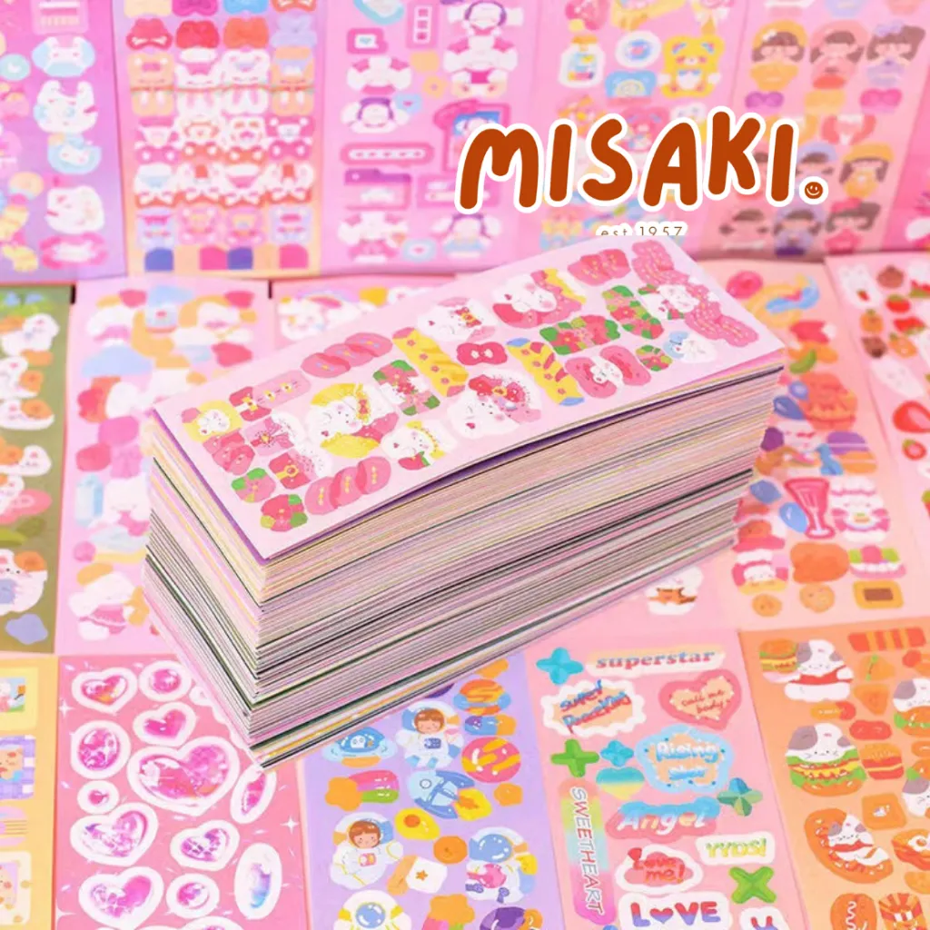 100/200 Lembar Stiker Laser Lucu Shiny Sticker DIY Journal Hias Dekorasi Cartoon Cute Murah