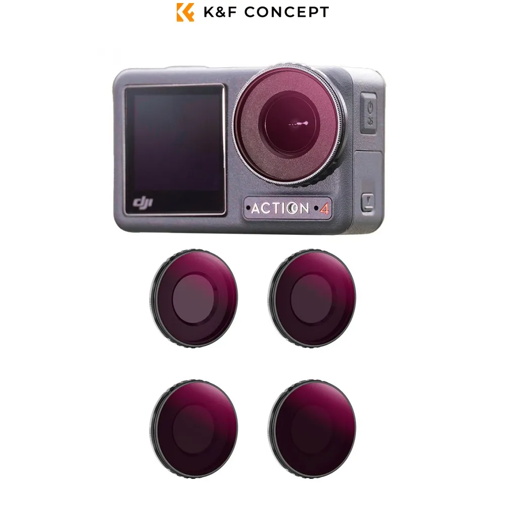 K&F Concept DJI Osmo Action 4 Action 5 ND&PL Filter Lensa Kit ND8&PL + ND16&PL + ND32&PL + ND64&PL