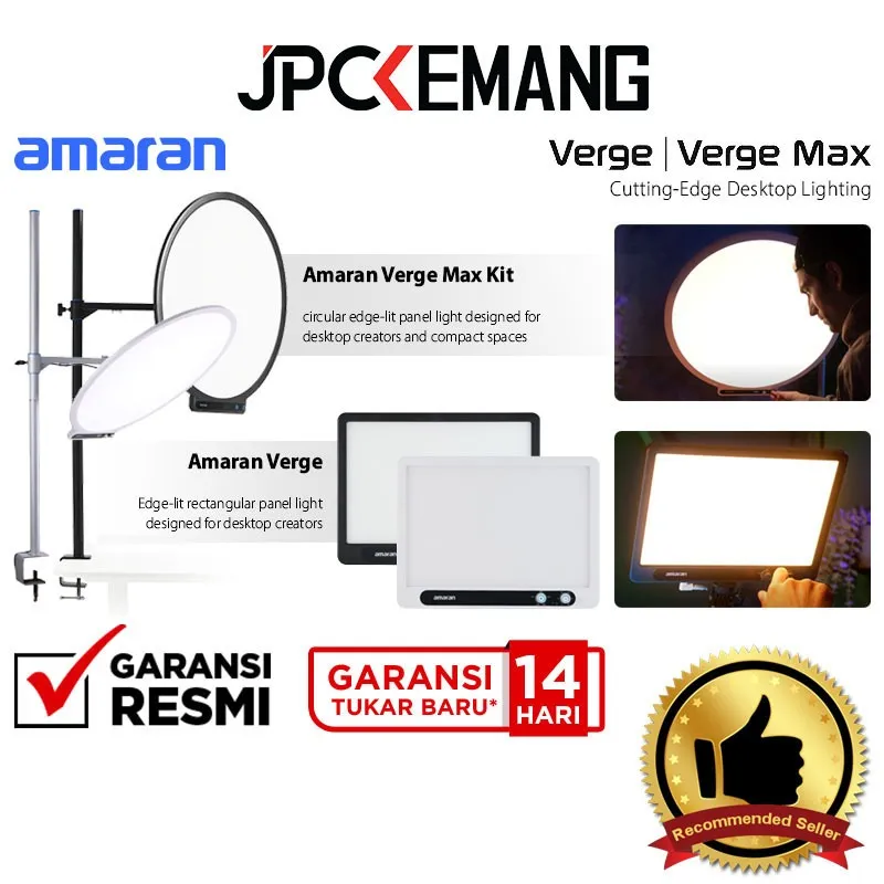 Amaran Verge / Verge Max Kit Bi-Color LED Flash Light Panel Amaran Cutting-Edge Desktop Lighting Studio Garansi Resmi