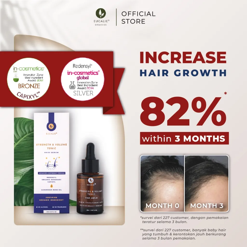 Eucalie Hair Growth / Anti Hair Fall Tonic Organic Serum - Strength & Volume