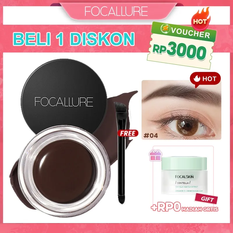 FOCALLURE Waterproof Eyebrow Cream Hot Sale Eyebrow Gel With Eyebrow Brush Long Lasting Eyebrow Makeup-5 Colors