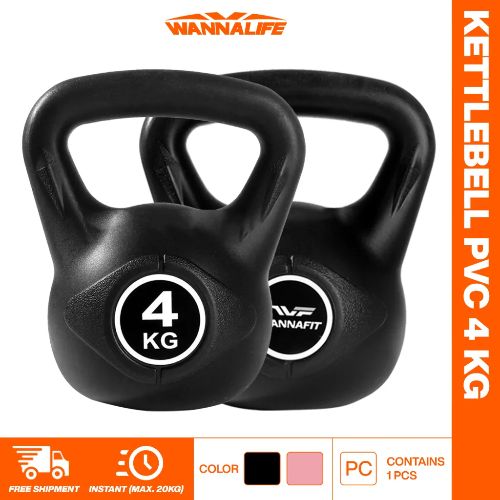 WANNALIFE Kettlebell 4kg | Alat Latihan Beban