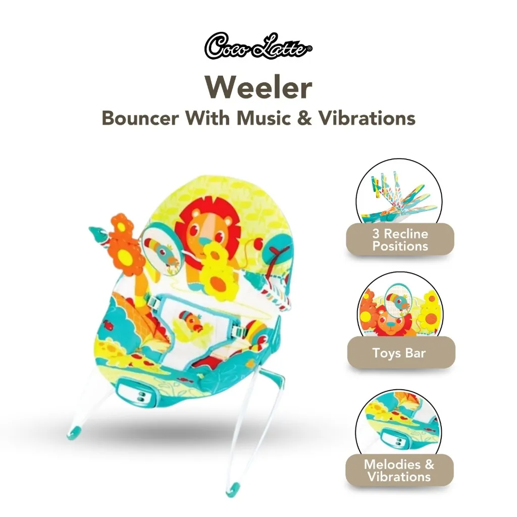 COCOLATTE Recline Bouncer with Music & Vibration Weeler