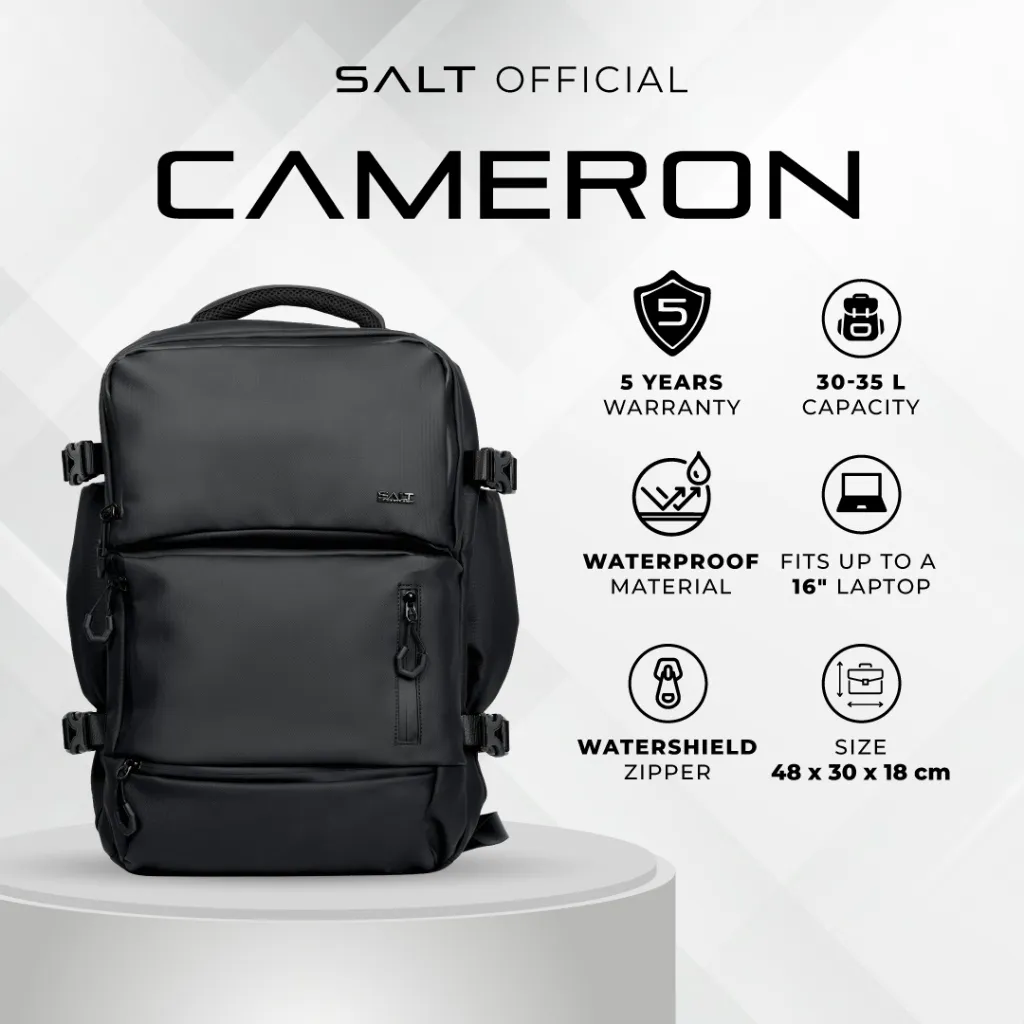 SALT Cameron Tas Ransel Laptop Pria Waterproof Backpack Anti Air Traveling Kantor Kuliah Premium
