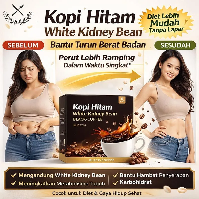 Dikirim dalam 24 jam / Kopi hitam dengan kacang putih dan merah / Kopi hitam instan / Penurunan berat badan cepat dan efektif / Kopi pelangsing yang efisien / Minuman kopi instan pelangsing berbasis enzim rasa original / Penurunan berat badan