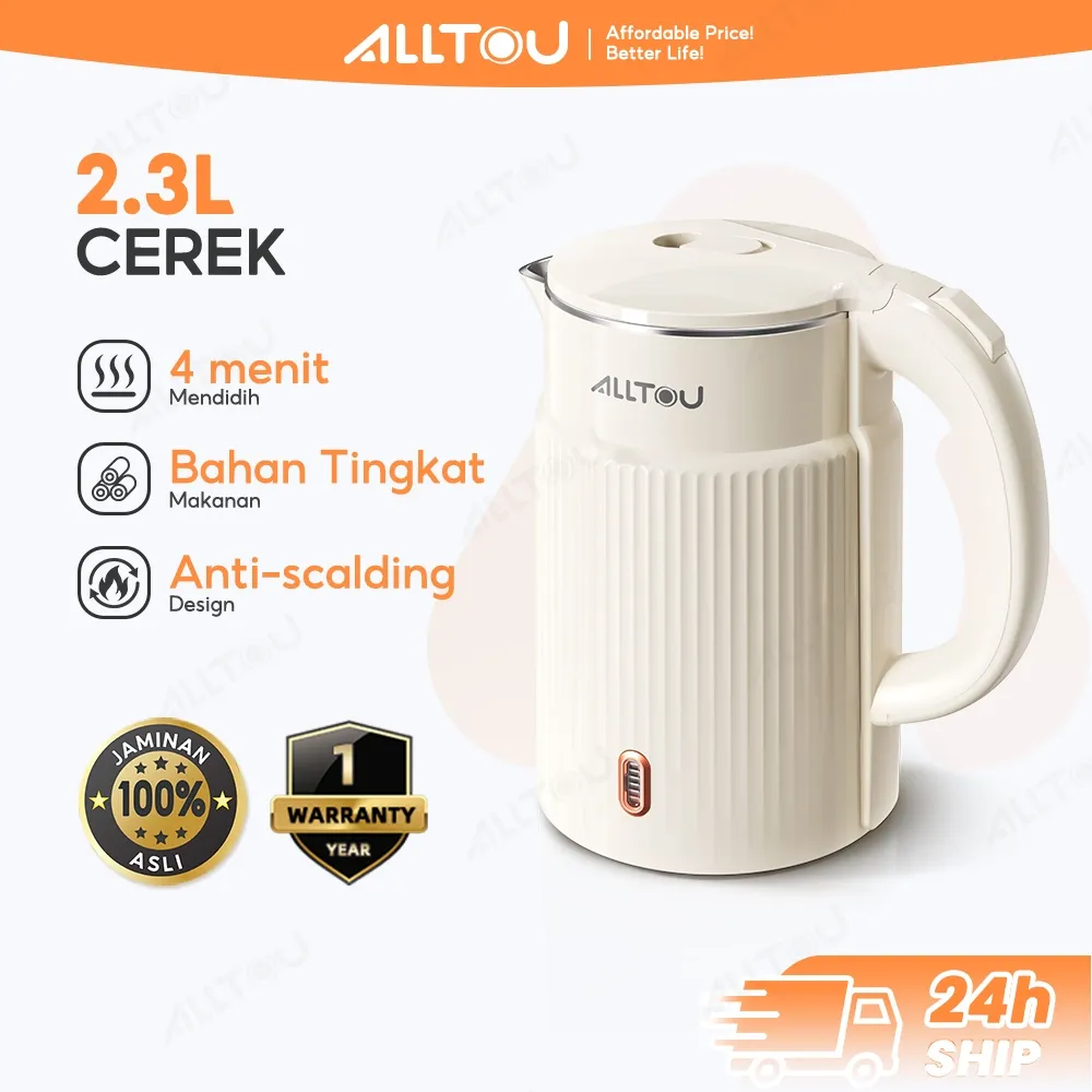 ALLTOU Teko Listrik 2L / Pemanas Air Listrik Stainless Steel Kettle Food Grade
