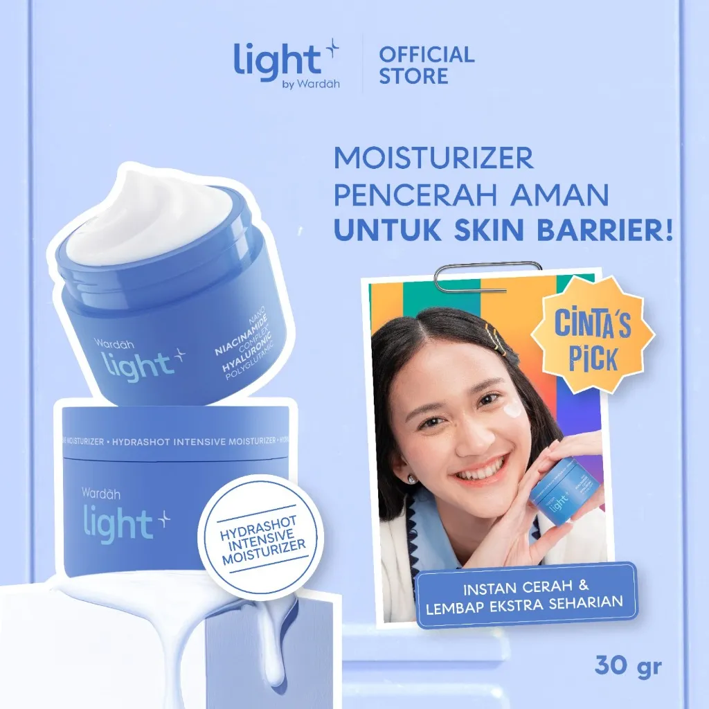 Lightplus by Wardah Moisturizer Hydrashot Intensive Moisturizer 30 g & 20 g | Cream Niacinamide Brightening Moisturizer Pelembab Wajah Pemutih Wajah Facial Night Cream BPOM | Lightening | Light Plus | Light + | Light+ | Lite | Liteplus | Lite+ | Skincare