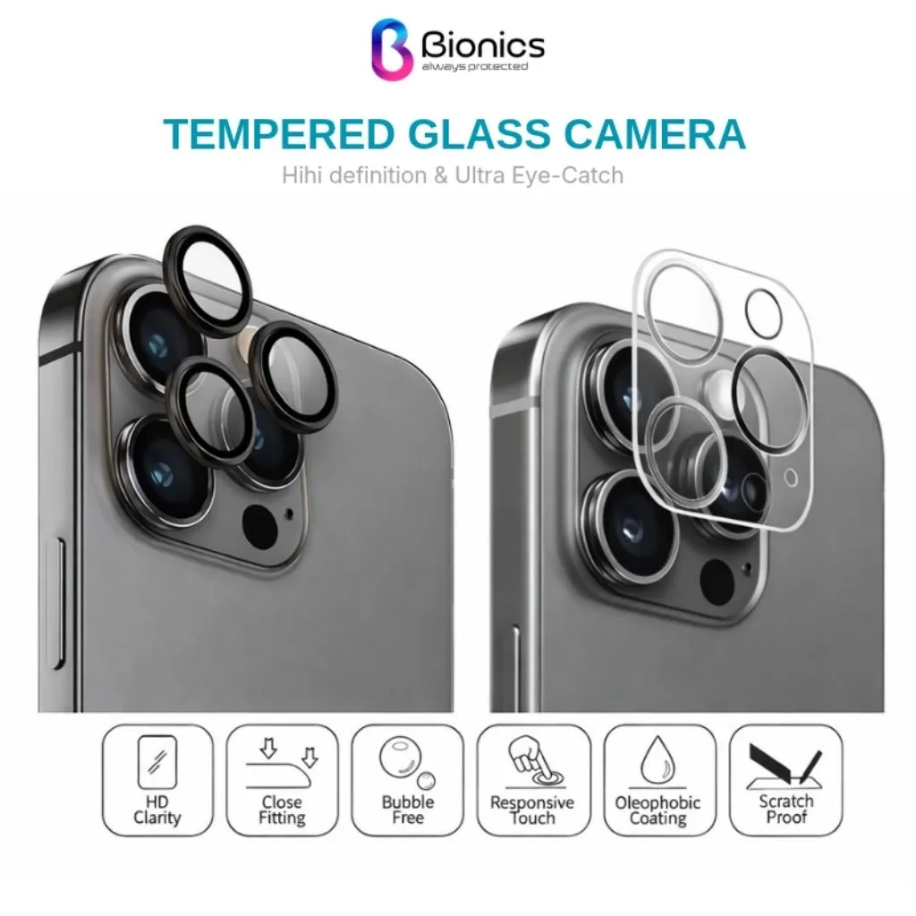 Bionics Anti Gores Kamera untuk iPhone 16 15 14 13 Plus Pro Promax Lens Camera Protector for Iphone