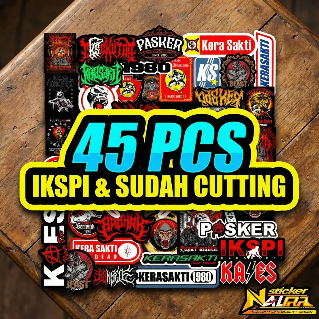 Stiker perguruan IKSPI isi 45pcs stiker anti air cutting keren