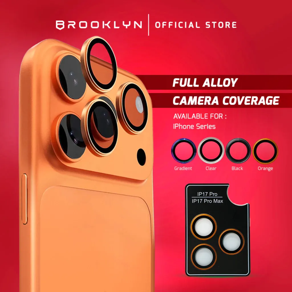 Brooklyn Back Alloy Camera iPhone 17 16 15 14 13 12 11 Pro Max Mini Air High Quality Back Camera Tempered Glass