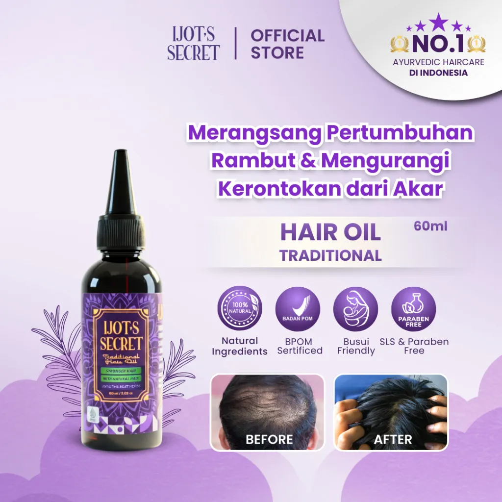 Ijots Secret Hair oil Traditional - Minyak Penumbuh Rambut Anti Hair Fall Treatment