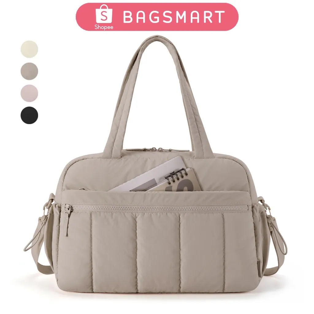 BAGSMART Tas Wanita Tote Bag Travel Duffel Ringan 25L Gym Bag Carry on Weekender Bags Workout Bag