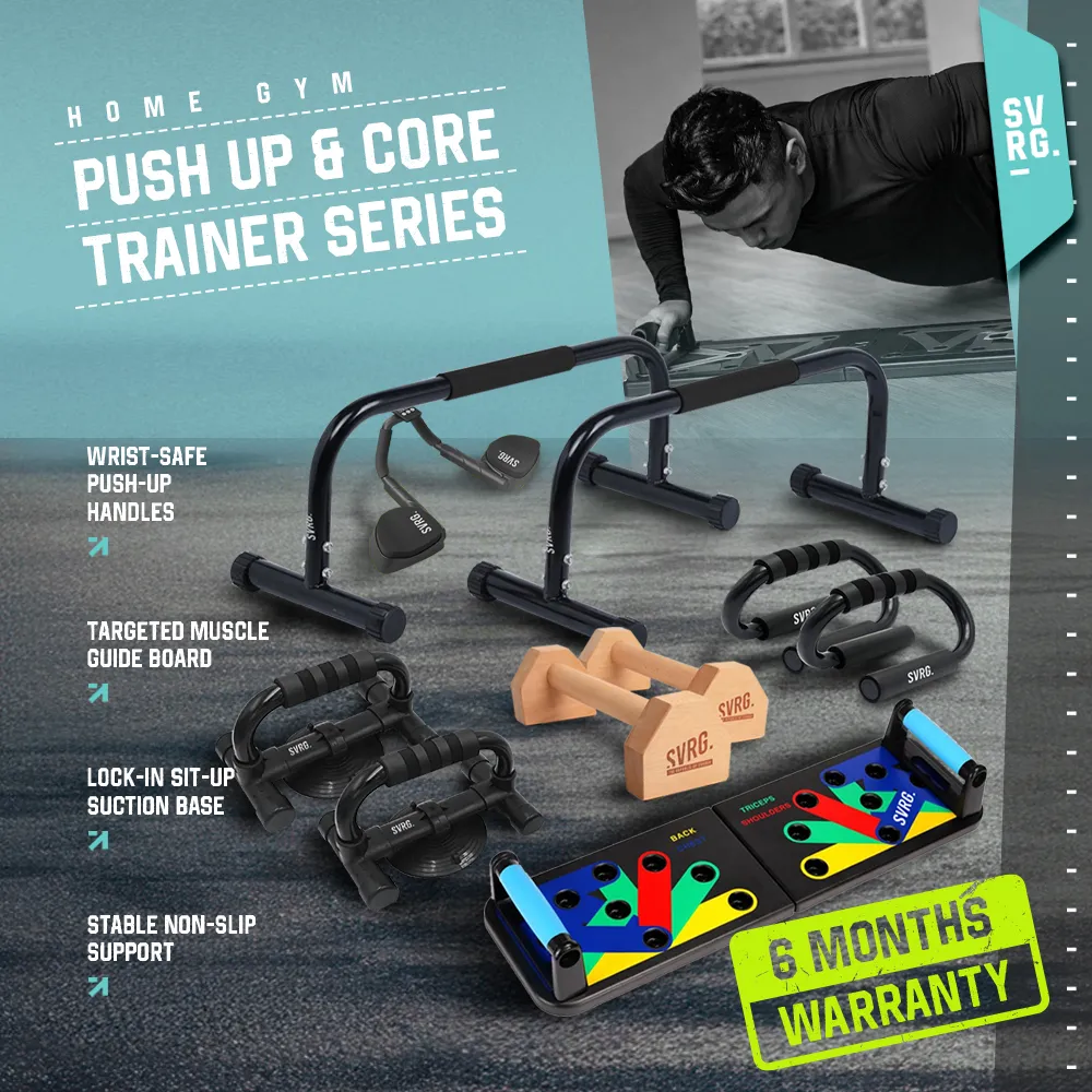SVRG Push Up & Core Trainer Series - Board / Stand / Bars / Plank - Home Gym