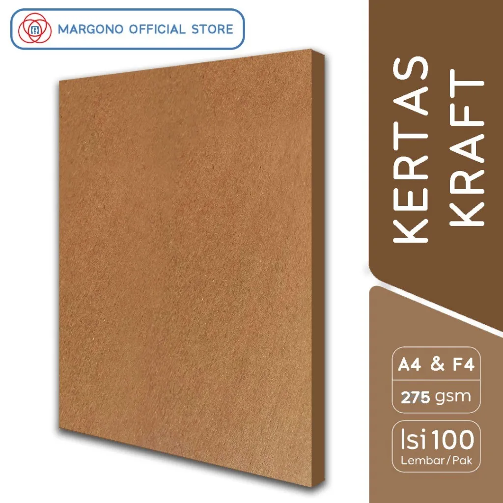 Margono Kertas Kraft Liner Samson Coklat Vintage 200 / 275 gsm A4 / F4 - 100 lembar