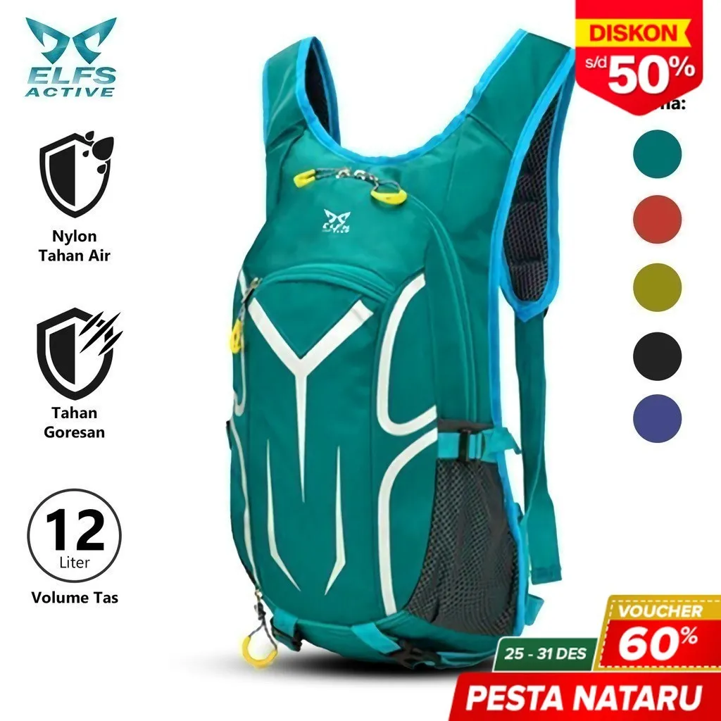 ELFS ACTIVE Tas Sepeda TRS Hydropack 12 L Water Resistant Cycling Backpack Trail Marathon Run 1516