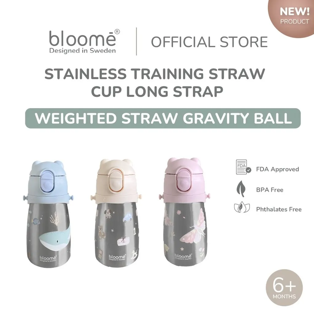 Stainless Training Straw Cup Long Strap