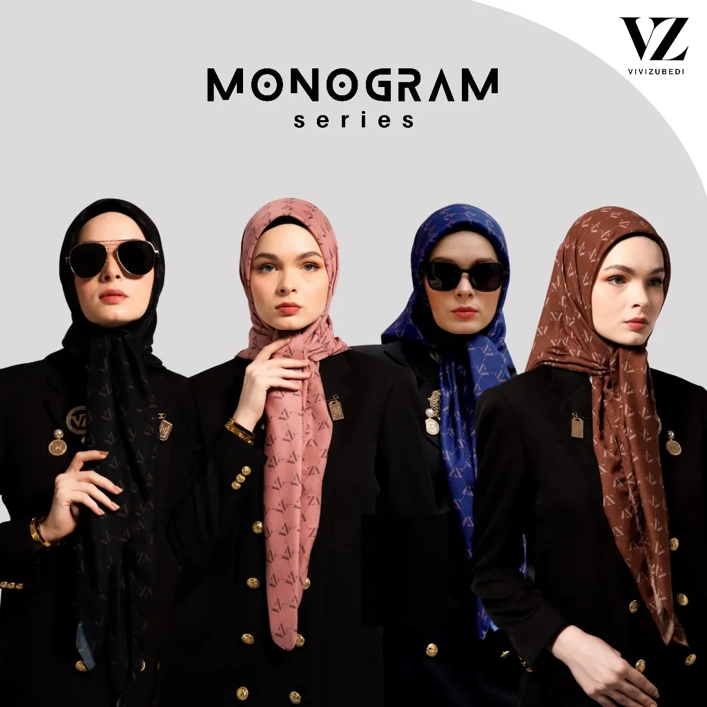 Vivi Zubedi New Monogram Scarf / VZ Scarf Monogram ORIGINAL by Vivi Zubedi / VZ MONOGRAM VOAL SCARF