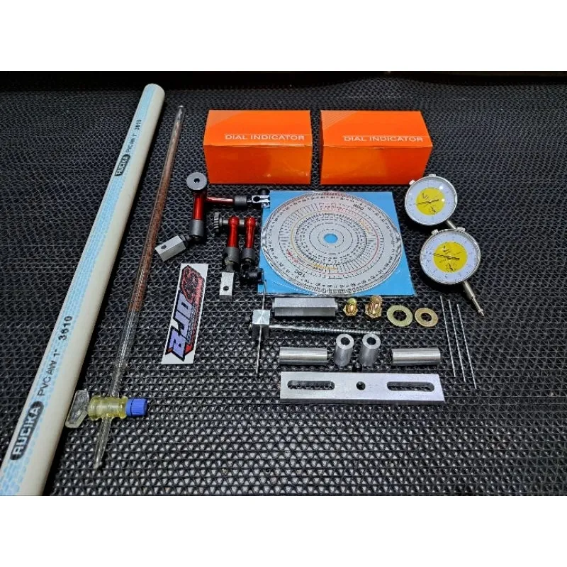 Busur derajat dial set beserta buret paket lengkap stand dial universal semua motor flexible degree wheel