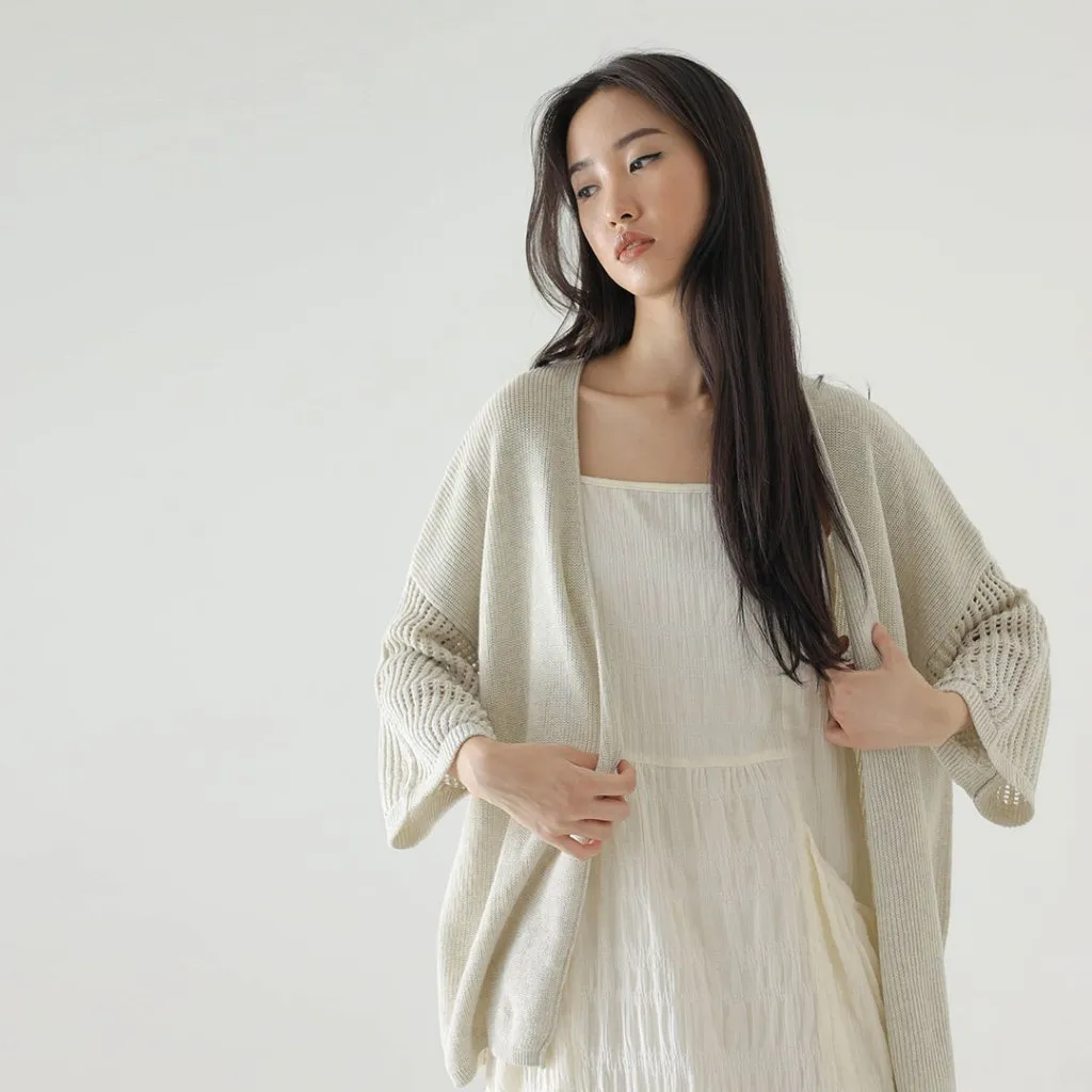 InKano Ann Cardie - Cadigan wanita katun outer rajut korean style