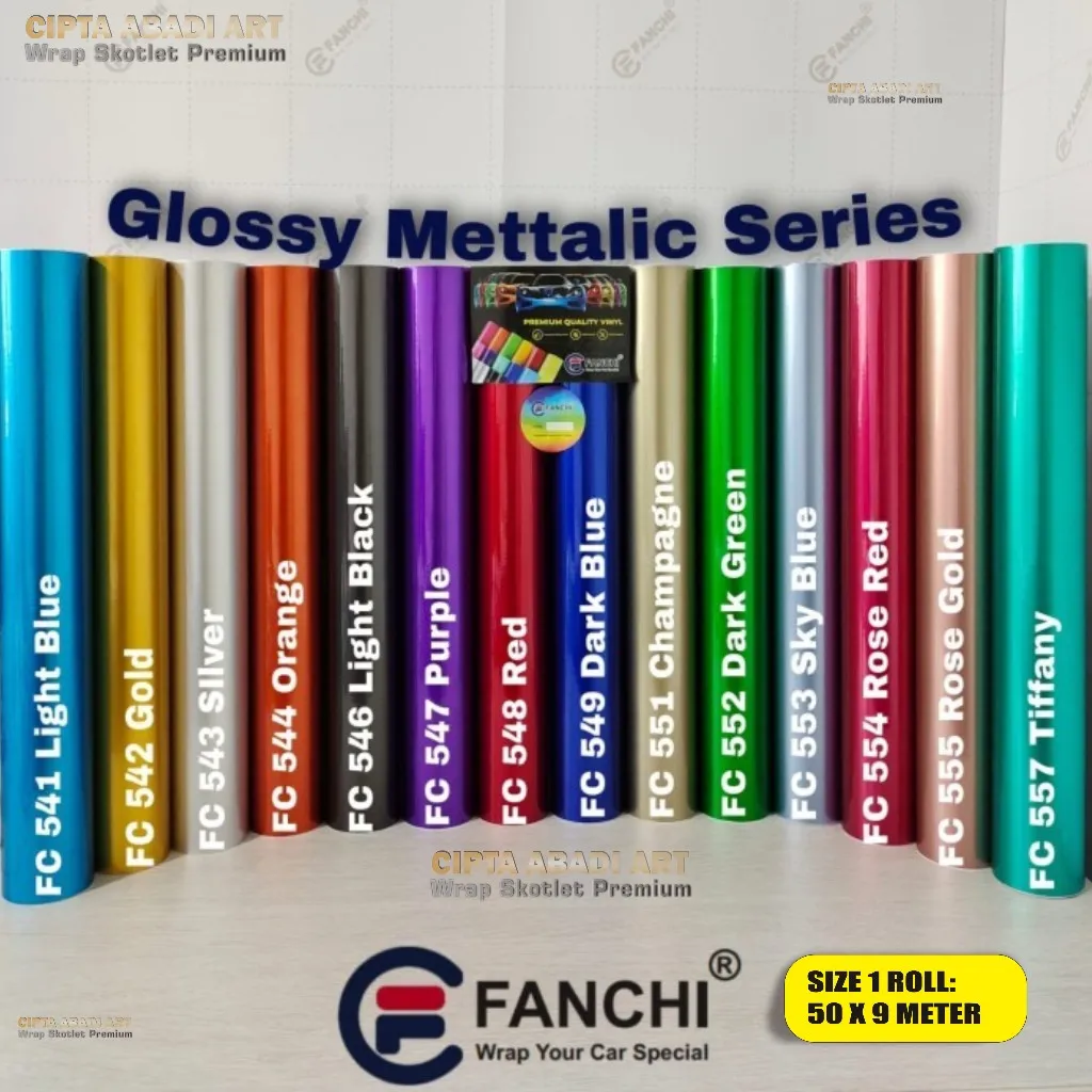 Stiker Skotlet Motor Metalik Candy Glossy Scotlet Fanchi Premium Gloss Ukuran 50 cm x 9 Meter