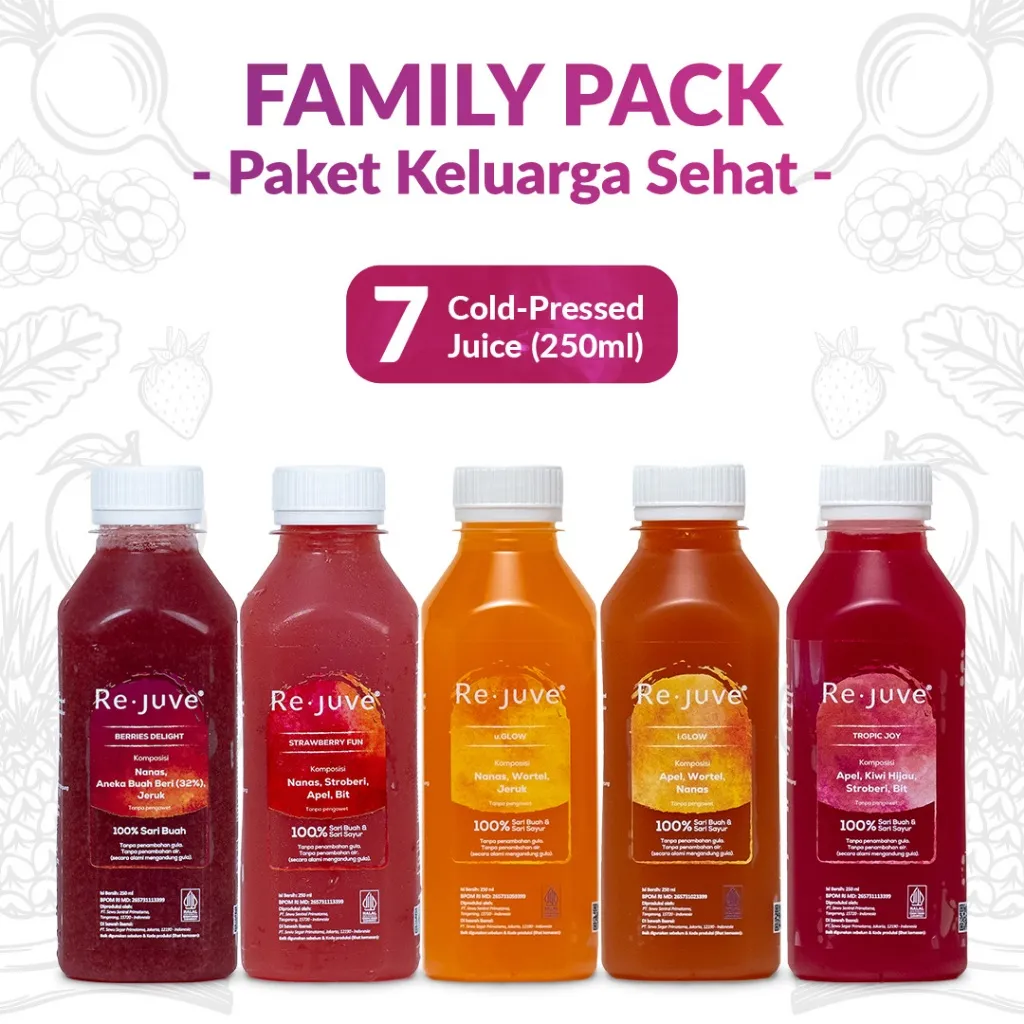 Re.juve Jkt - Paket Family Pack | Cold Pressed Juice / Jus | 100% Pure