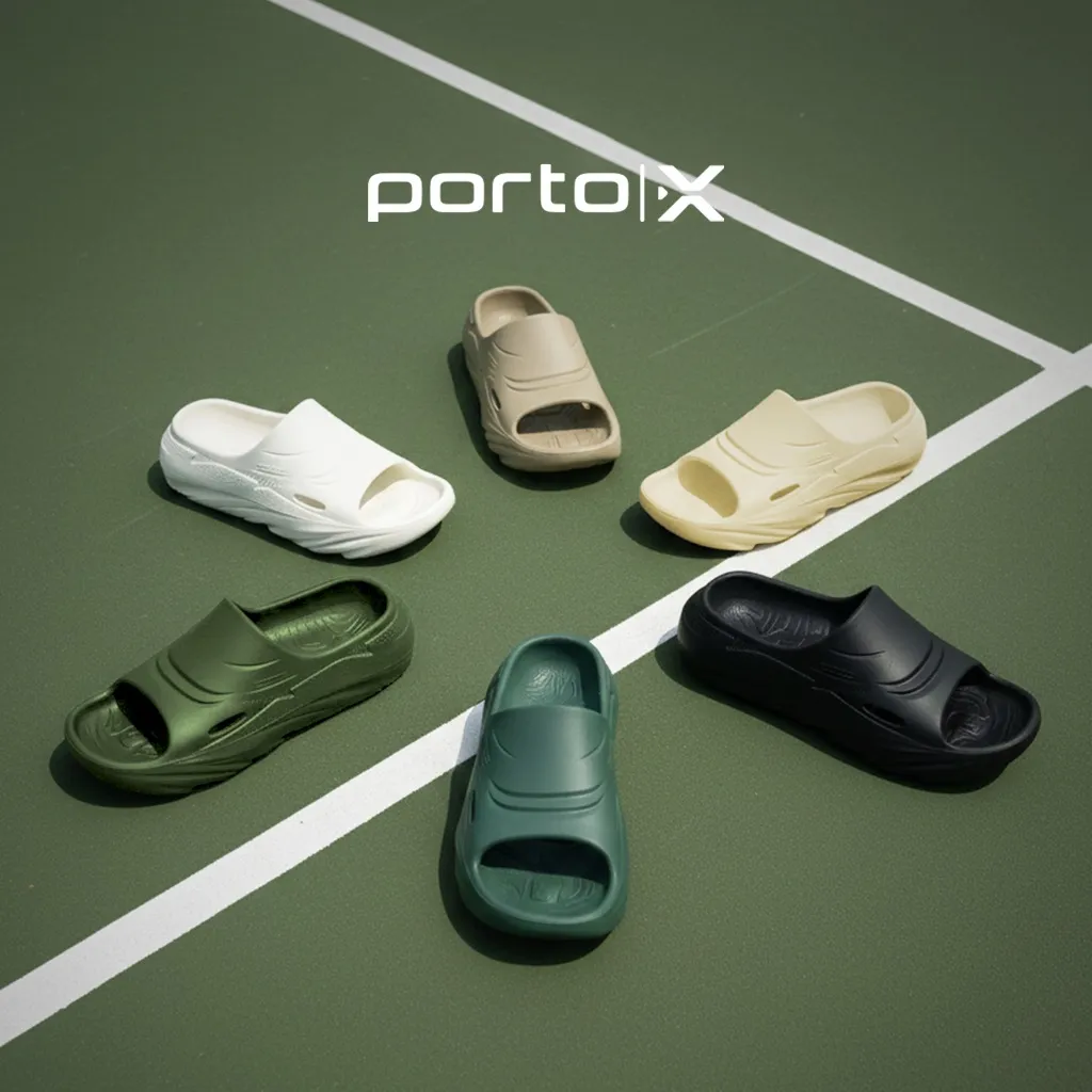Sendal Porto X Oscar - Sandal Recovery Slip on Pria Wanita Empuk Arch Support Premium