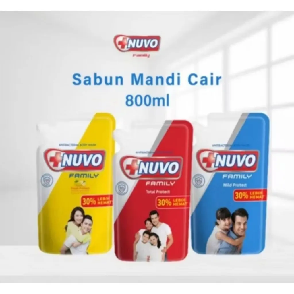 NUVO Family Sabun Mandi Cair Total Protect Pouch 800 ml