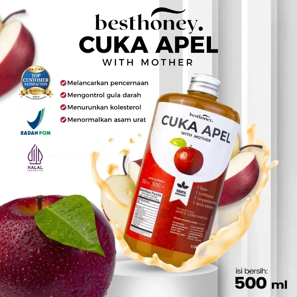 Best Honey Cuka Apel With Mother Original 500 ML