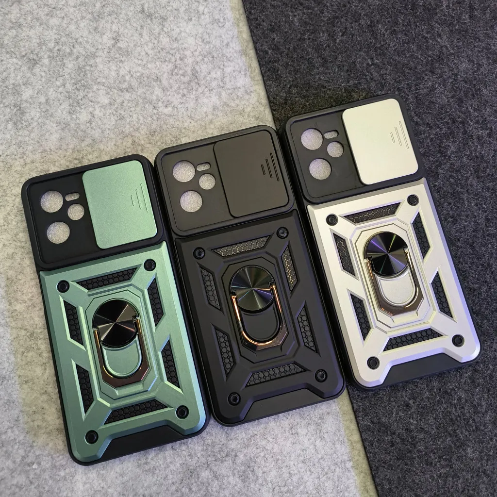 Realme C35 - Narzo 50a Prime - SGFlip Army Ring Flip Lens Rugged Armor Case Shockproof